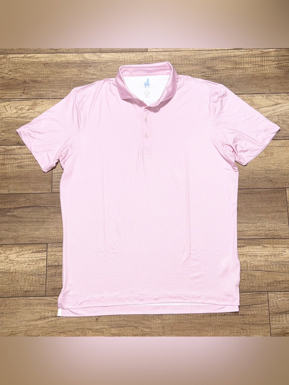 Johnnie-O Featherweight UPF 50 Sun Protection Soft Pink Golf Polo Shirt Mens L